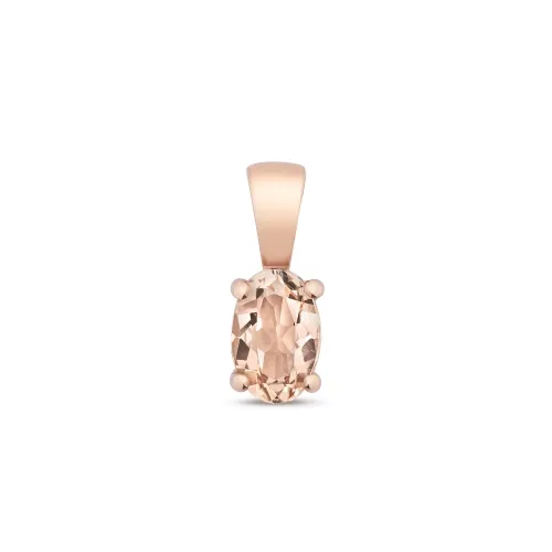 6X4mm Oval Morganite Claw Set Pendant 9ct Rose Gold